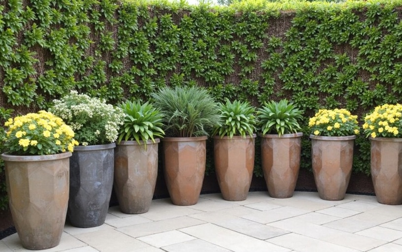 Guide pot fleur extérieur grande taille pour aménagement jardin