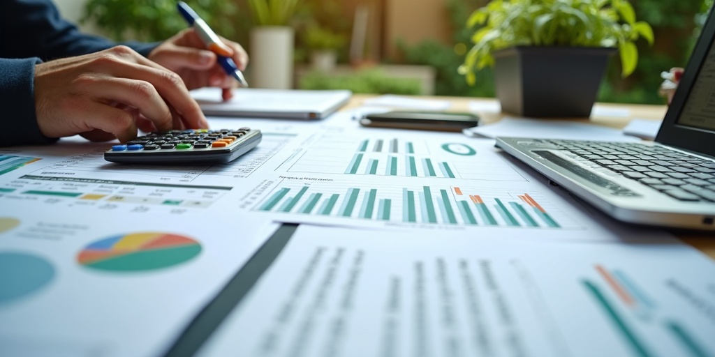 Analyse détaillée de devis jardinage avec calculatrice et documents professionnels