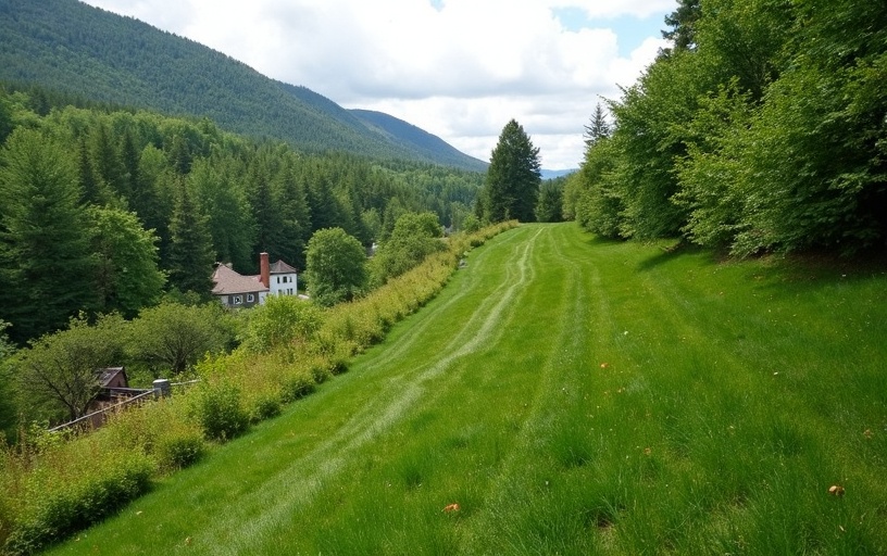 Talus débroussaillé professionnel pente nettoyée accessible