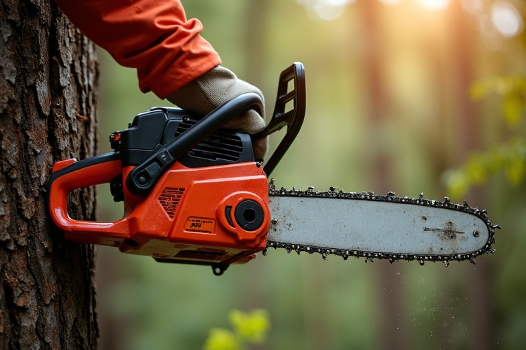 Tronçonneuse élagage professionnel coupe arbres sécurité