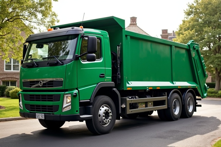 Véhicule évacuation déchets verts transport professionnel environnement