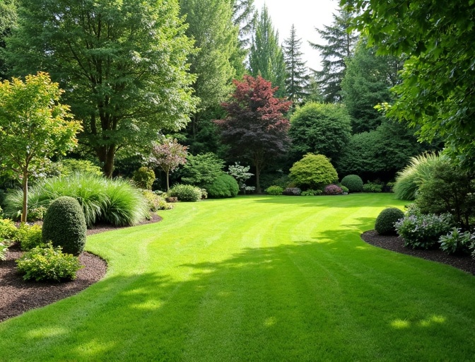 Projet de jardin entretenu par nos équipes - Villa résidentielle avec pelouse parfaite