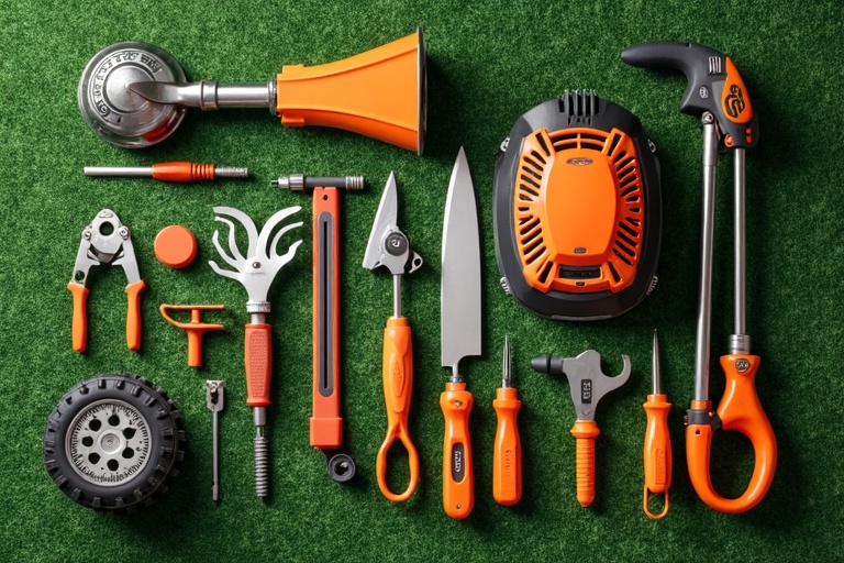Ensemble d'outils de jardinage professionnel pour l'entretien complet des espaces verts