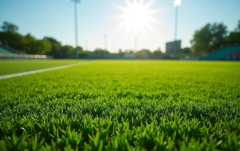 Pelouse sportive professionnelle avec gazon résistant pour terrains de sport