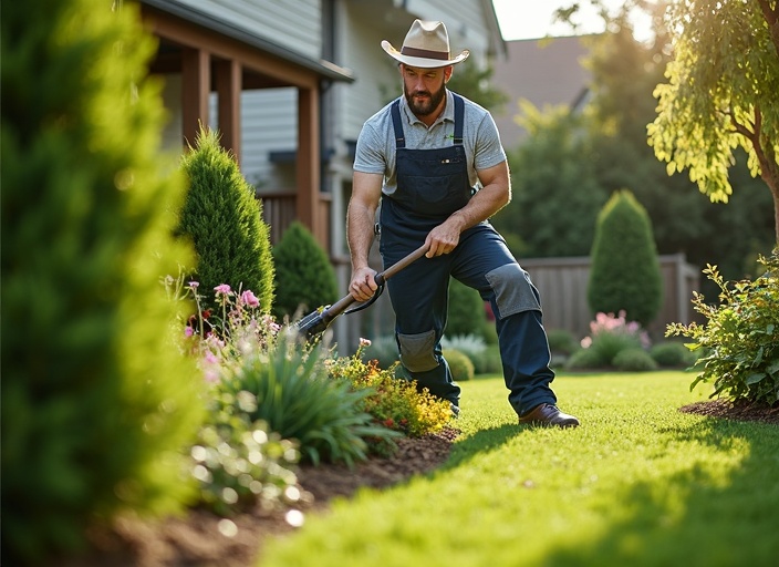 Équipe professionnelle transformant un jardin avec expertise et satisfaction client garantie