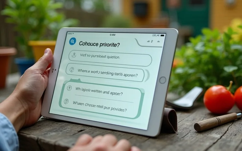 Quiz orientation travaux jardinage priorisation tâches