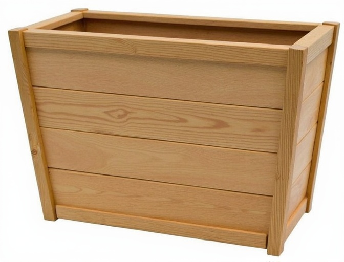 Bac en mélèze naturel rectangulaire, finition bois naturel, construction de qualité