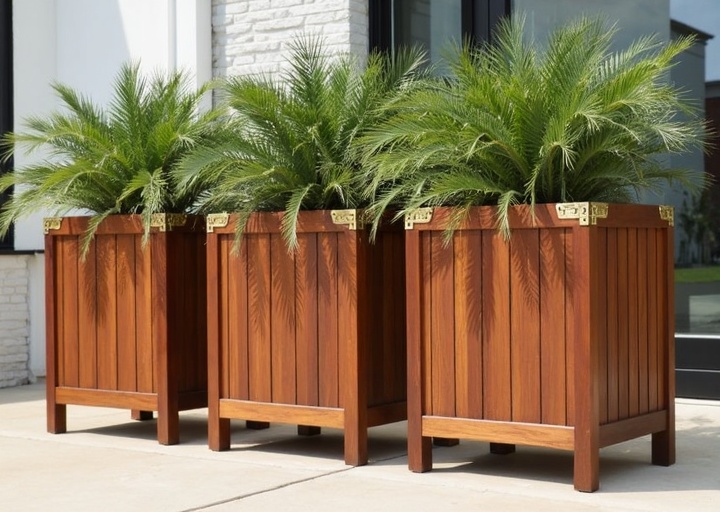 Collection Impériale jardinière teck de luxe, finition premium, ferrures dorées, design exclusif