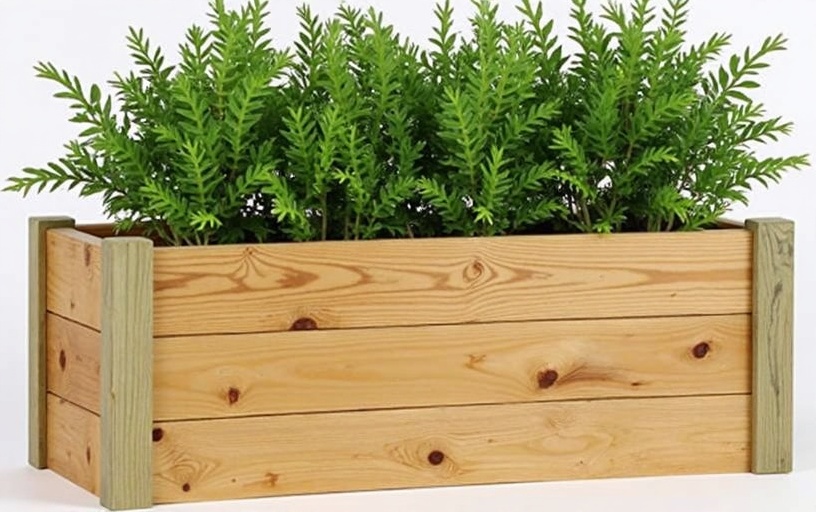 Jardinière épicéa option budget, bac rectangulaire bois traité qualité débutant