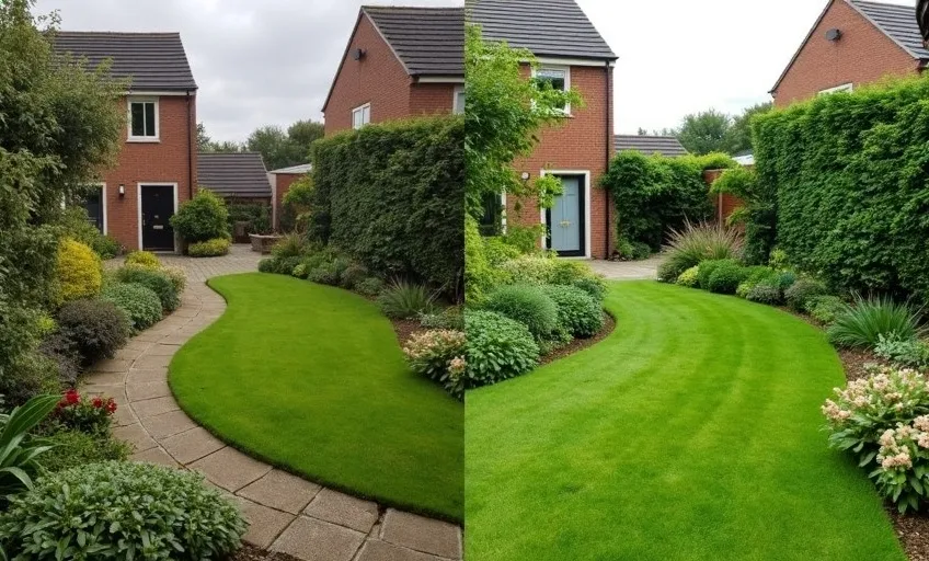 Transformation jardin avant après par jardinier professionnel Bièvres, témoignage client satisfait