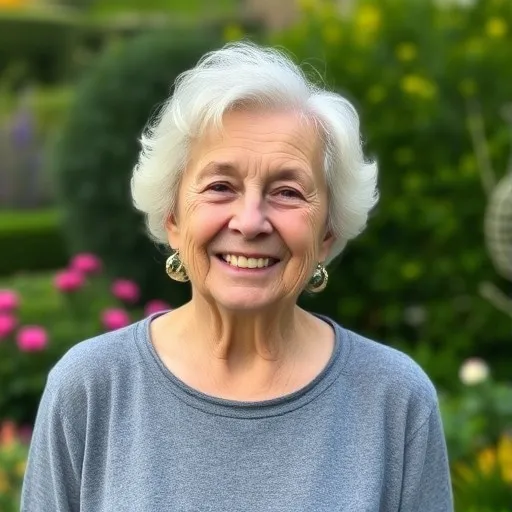 Cliente senior satisfaite jardinage écologique Igny