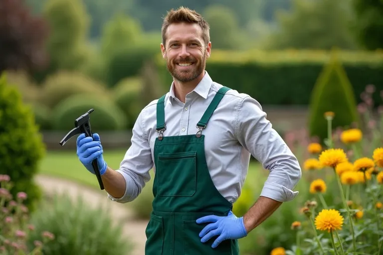 Jardinier professionnel avec outils de jardinage - Service à domicile Igny