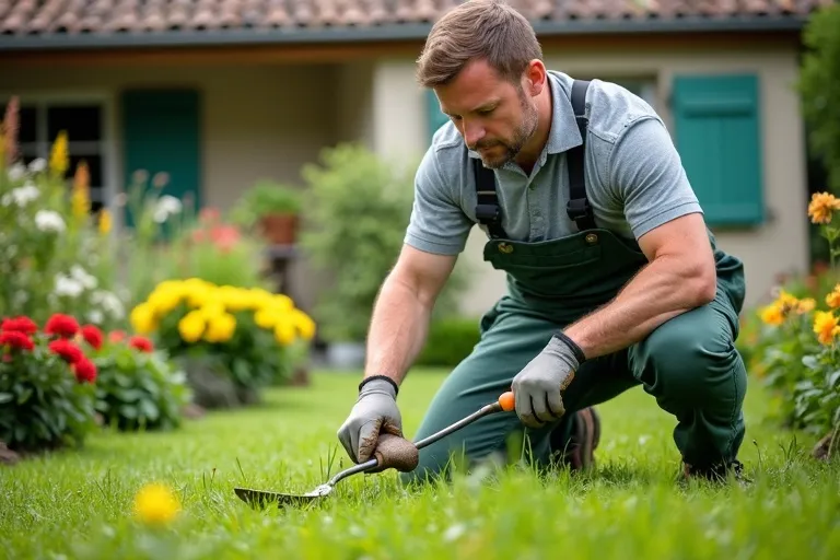 Jardinier professionnel entretenant un jardin à Igny - Services à domicile