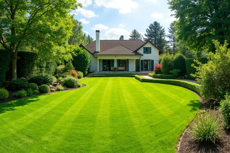 Jardin paysager professionnel entretenu par jardinier à Vauhallan