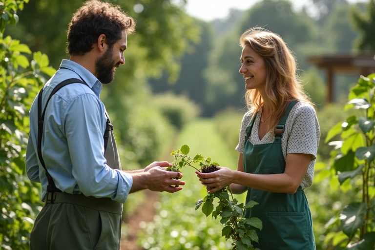 Expert en création potager bio expliquant les techniques