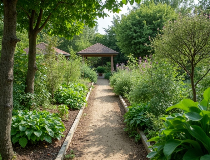 Potager en permaculture avec buttes et biodiversité